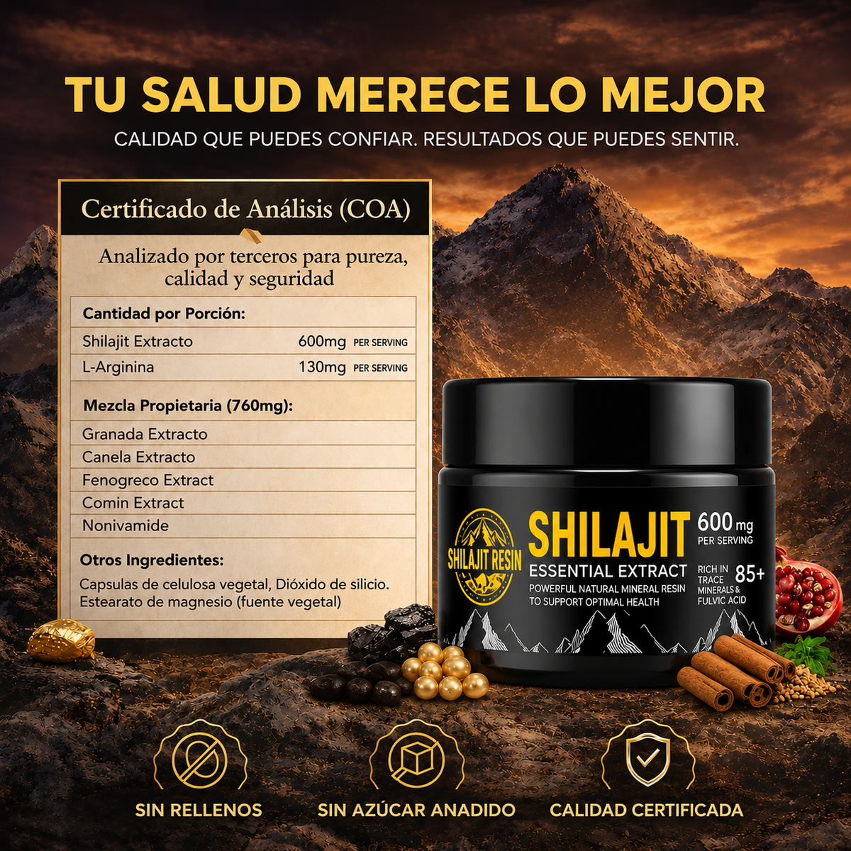 Shilajit Royal™ | Potencia Natural Masculina