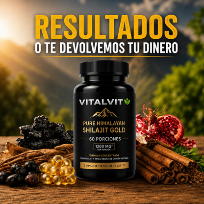 Shilajit Gold™ Potencia Natural Masculina - 60 cápsulas