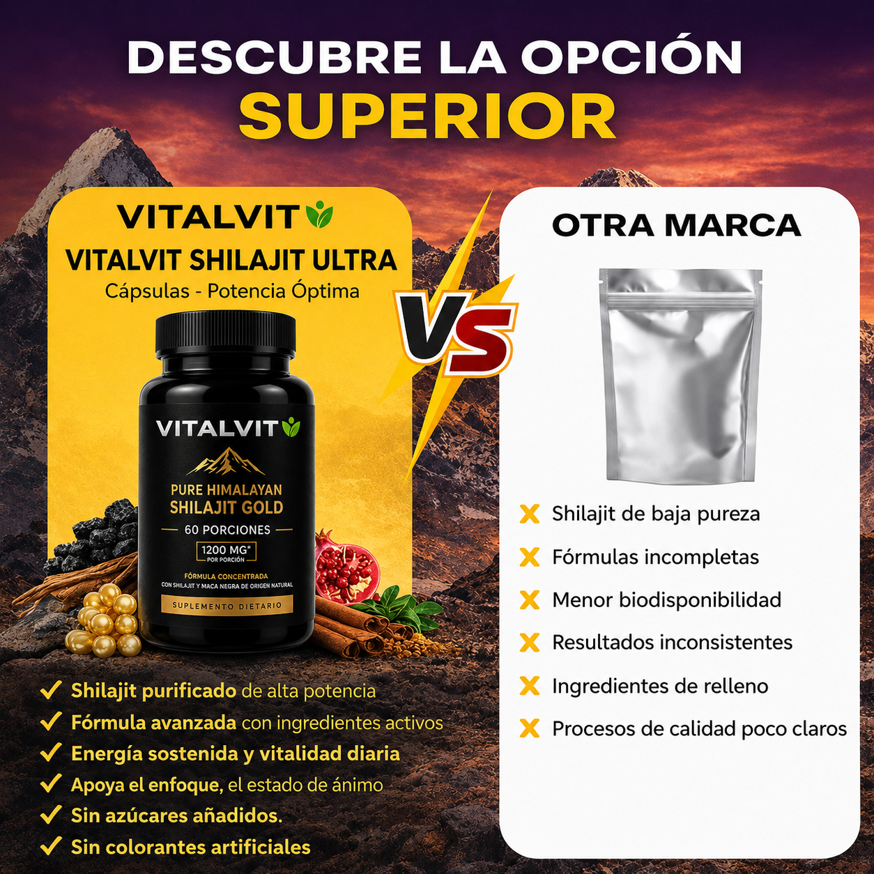 Shilajit Gold™ Potencia Natural Masculina