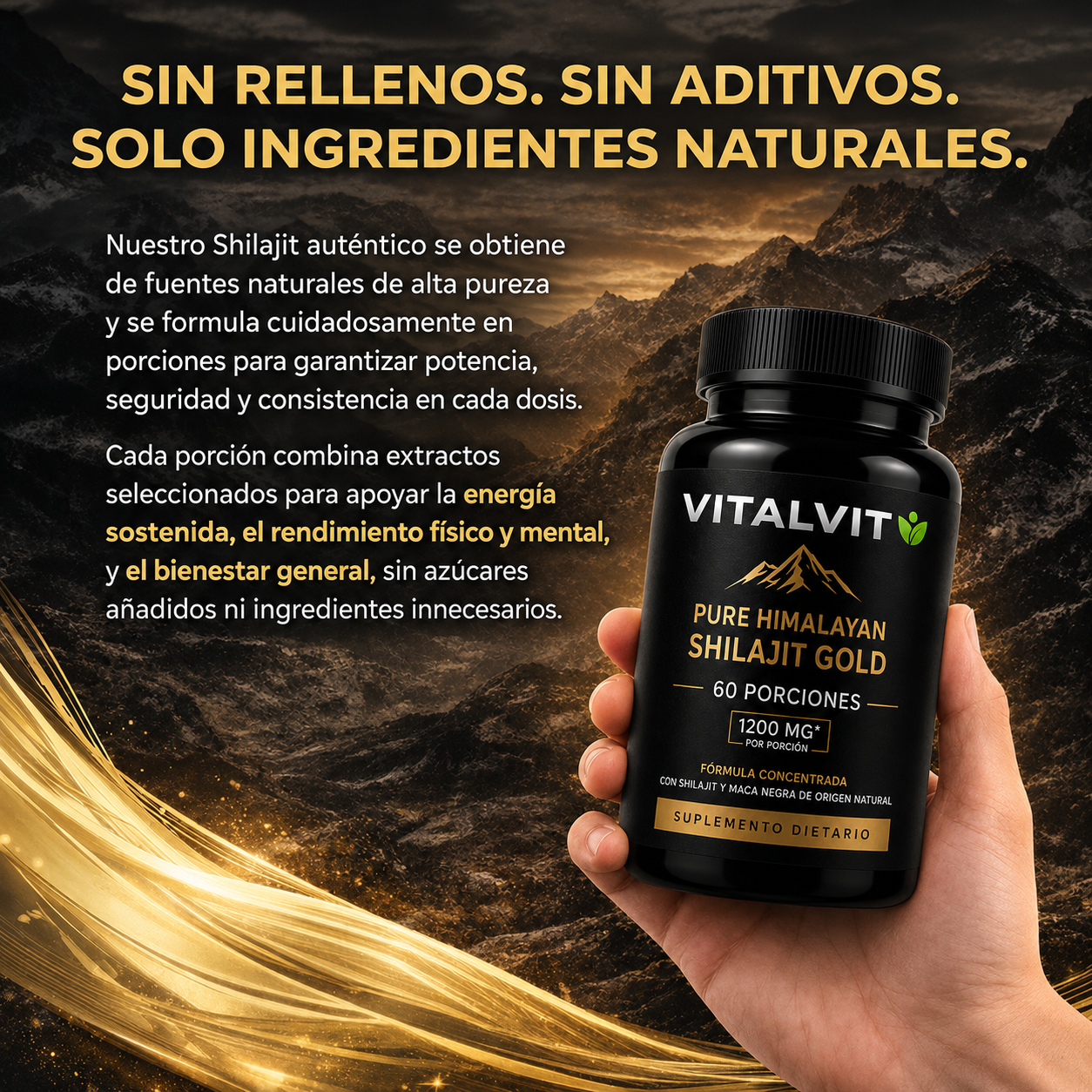 Shilajit Gold™ Potencia Natural Masculina