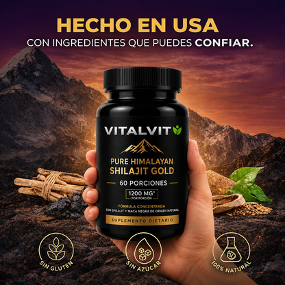 Shilajit Gold™ Potencia Natural Masculina - 60 cápsulas